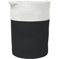 vidaXL Opbergmand Ø 49x65 cm katoen zwart en wit