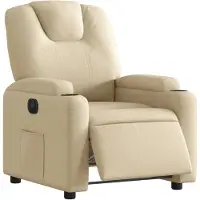 vidaXL Fauteuil verstelbaar elektrisch stof crèmekleurig