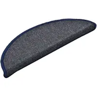 vidaXL Trapmatten 15 st 56x17x3 cm donkergrijs en blauw halfrond