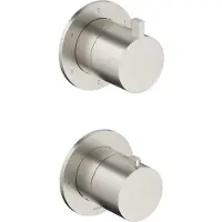Hotbath Ace AC039EXT afbouwdeel inbouwthermostaat met 3-weg stop-omstel geborsteld nikkel