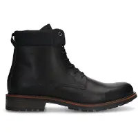 Van lier Zwarte leren veterboots | Maat 43