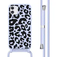 IMoshion Siliconen design hoesje met koord voor de Apple iPhone 11 - Animal Lila