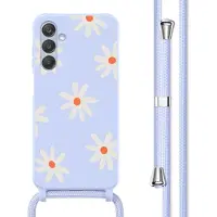 IMoshion Siliconen design hoesje met koord voor de Samsung Galaxy A25 (5G) - Lila Flower Distance