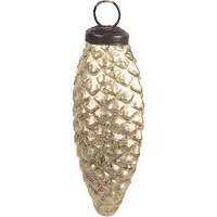 Clayre & Eef Kerstbal Overig 5x4x10 cm Goudkleurig Glas Kerstballen