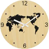 vidaXL - Wandklok - Ø30 - cm - bewerkt - hout - geel - en - zwart