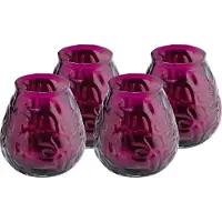Trend Candles 4x Donkerroze windlichten kaarsen 48 branduren - Glazen lantaarn kaars - Terraskaarsen/tuinkaarsen