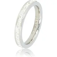 My Bendel - Ring Zilverkleurig met Zirkonia Steentjes - Ring met Zirkonia Steentjes • 3 Mm • Zilverkleurig - met Luxe Cadeauverpakking | Sieraden Voor Dames | Maat 17.00 Mm / Maat 53