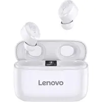 Lenovo HT18 - Draadloze TWS Stereo HD Mic - Grote batterij 1000 mAh - Oplaadetui met LCD-scherm - Echte Bluetooth-headset - Wit