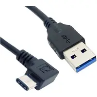 Goobay USB-C haaks (links/rechts) naar USB-A kabel - USB3.0 - tot 0,9A / zwart - 2 meter