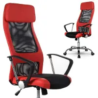 Sofotel Rio Serie - Rode draaibare bureaustoel - Hoge ergonomische rugleuning - Geïntegreerde hoofdsteun