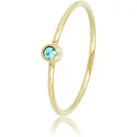 My Bendel - Betekenisring Goudkleurig met Aqua Steen - Goudkleurige Aanschuifring - Aqua Glassteen - Stainless Steel - met Luxe Cadeauverpakking | Sieraden Voor Dames | Maat 15.00 Mm / Maat 47
