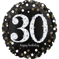 Amscan Folieballon 30 Sparkling Birthday 71 Cm Zwart