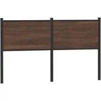 vidaXL Vervangend hoofdbord 140 cm bewerkt hout en staal bruin eikenkleurig