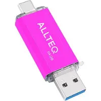 Allteq USB C + A stick - Roze - 64 GB -