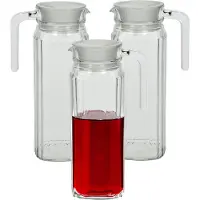Luminarc 3x Lange glazen karaf met handvat 1,1 L -