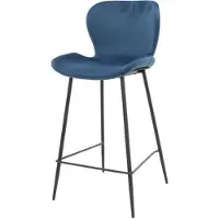 Meubelplaats Barstoel Justin velvet - Blauw | - barstoelen set van 4