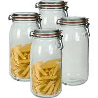 Le Parfait 4x Luchtdichte weckpot transparant glas 3 liter - Weckpotten