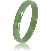 My Bendel - Keramieken Ring Facet Geslepen Groen 3mm - Keramieken Ring • Facet Geslepen • 3 Mm • Groen - met Luxe Cadeauverpakking | Sieraden Voor Dames | Maat 20.00 Mm / Maat 63