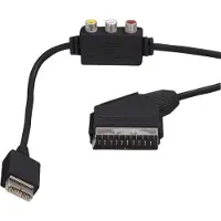 Dolphix Scart en Composiet kabel voor Sony PlayStation 1, one, 2 en 3 / zwart - 1,8 meter