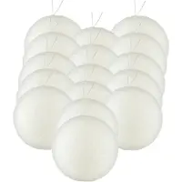 Gerimport 16x stuks kerstballen zilver/wit glitters kunststof diameter 7 cm - Kerstboom versiering