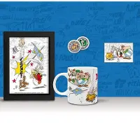 The Good Gift Astérix: Mug - Magnet - Kraft Frame - Button Badges Set