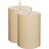 Anna's Collection LED kaars/stompkaars - 2x - ivoor wit - D8 x H13 cm - voor buiten en binnen