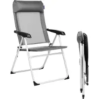 TRVLMORE inklapbaar Kampeerstoel – Verstelbare – 110 kg Draagvermogen – 44 x 40 x 10 cm – Grijs