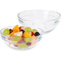 Excellent houseware Kommetje/serveer/fruit schaal - 4x - glas - stapelbaar - 500 ml - 14 x 6 cm