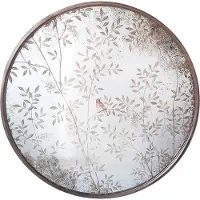 Clayre & Eef Spiegel Ø 80x3 cm Koperkleurig Glas Vogels op Takken