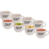 COSY&TRENDY Cosy & Trendy Soepbekers/soepkommen - 8x - creme wit - 11 cm - 510 ml - keramiek