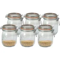 Le Parfait Voorraad/weckpot - 6x - glas - transparant - 11 x 8,5 cm - 500 ml