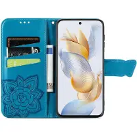Mobigear Telefoonhoesje geschikt voor Honor 90 Hoesje | Butterfly Bookcase Portemonnee | Pasjeshouder voor 3 Pasjes | Telefoonhoesje voor Pinpas / OV Kaart / Rijbewijs - Blauw