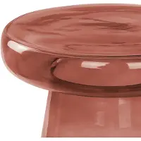 Beliani CALDERA - Bijzettafel - Donkerrood - Glas