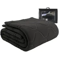 HappyBed Zwart 240x200 - Wasbaar dekbed zonder overtrek - Bedrukt dekbed zonder hoes