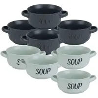 Cosy & Trendy Soepbekers/soepkommen - set 8x stuks - 13 x 6.5 cm - 470 ml - keramiek - mix kleuren - Kommetjes