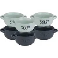 Cosy & Trendy Soepbekers/soepkommen - set 6x stuks - 13 x 6.5 cm - 470 ml - keramiek - mix kleuren - Kommetjes