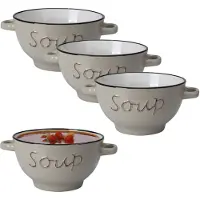 Excellent houseware Soepkommen/serveer schaaltjes - 8x - Gres - porselein - D14 x H78 cm - bruin - Kommetjes