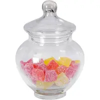 Excellent houseware Snoeppot/voorraadpot Sweets - 2200 ml - glas - luchtdichte deksel - D14 x H19 cm - Voorraadpot