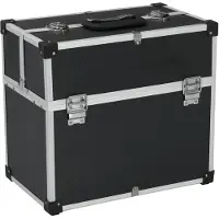 vidaXL Gereedschapskoffer, 38x22,5x34 cm, zwart, aluminium