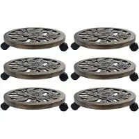 vidaXL Plantenroller, 6 stuks, brons, 38 cm, kunststof
