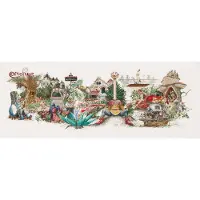 Thea Gouverneur - Borduurpakket met telpatroon - 2041A - Voorgesorteerde DMC Garens - Efteling - Aida - 80 cm x 30 cm - DIY Kit