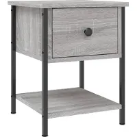 vidaXL Nachtkastje 34x35,5x45 cm bewerkt hout grijs sonoma eikenkleur