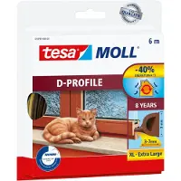 TESA Tochtstrip | | 6 meter (D-profiel, Zelfklevend, Bruin)