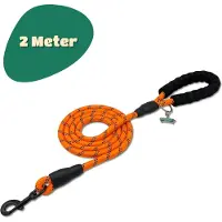 Mister Mill Reflecterende Hondenriem 2 Meter Oranje - Honden Riem - Hondenlijn - Honden Lijn
