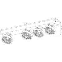 Fantasia AEON-4 zwart 4x AR111 (incl)