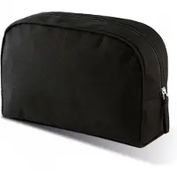 Kimood 2x grote toilettas / make-up etui - zwart - 28 x 18 x 9 cm - reis etui - schooletui - 5 liter inhoud
