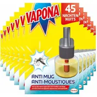 Vapona 12x Anti-mug Muggenstekker Navulling 45 Nachten 18 Ml