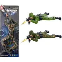 Army Militair Force - Speelgoed legerman maakt schietgeluiden en kruipt - led lichtjes 36CM soldaat (incl. batterijen)