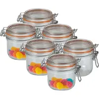Le Parfait Voorraad/weckpot - 6x - glas - transparant - 8,5 x 7 cm - 200 ml