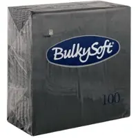 BulkySoft Servetten Zwart 1/8 Vouw - Servet - Napkins - Napkin - Luxe Servetten - Restaurant - Lunch - Dinner - cellulose - Servetten 2-laags 40x40 cm 1/8 vouw - 100 stuks